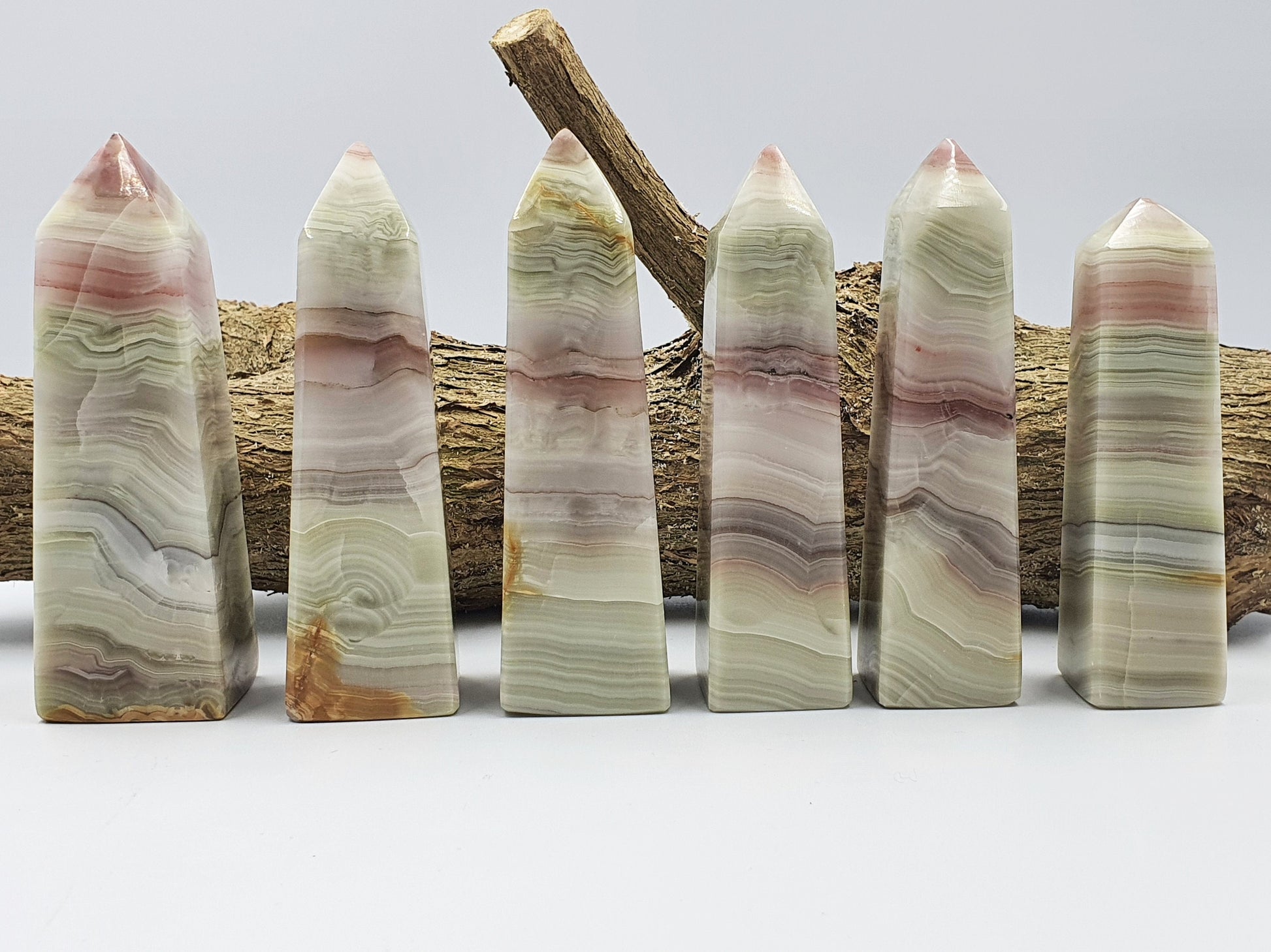 Pink Banded Calcite Crystal Tower - Tranquillity - Four Available