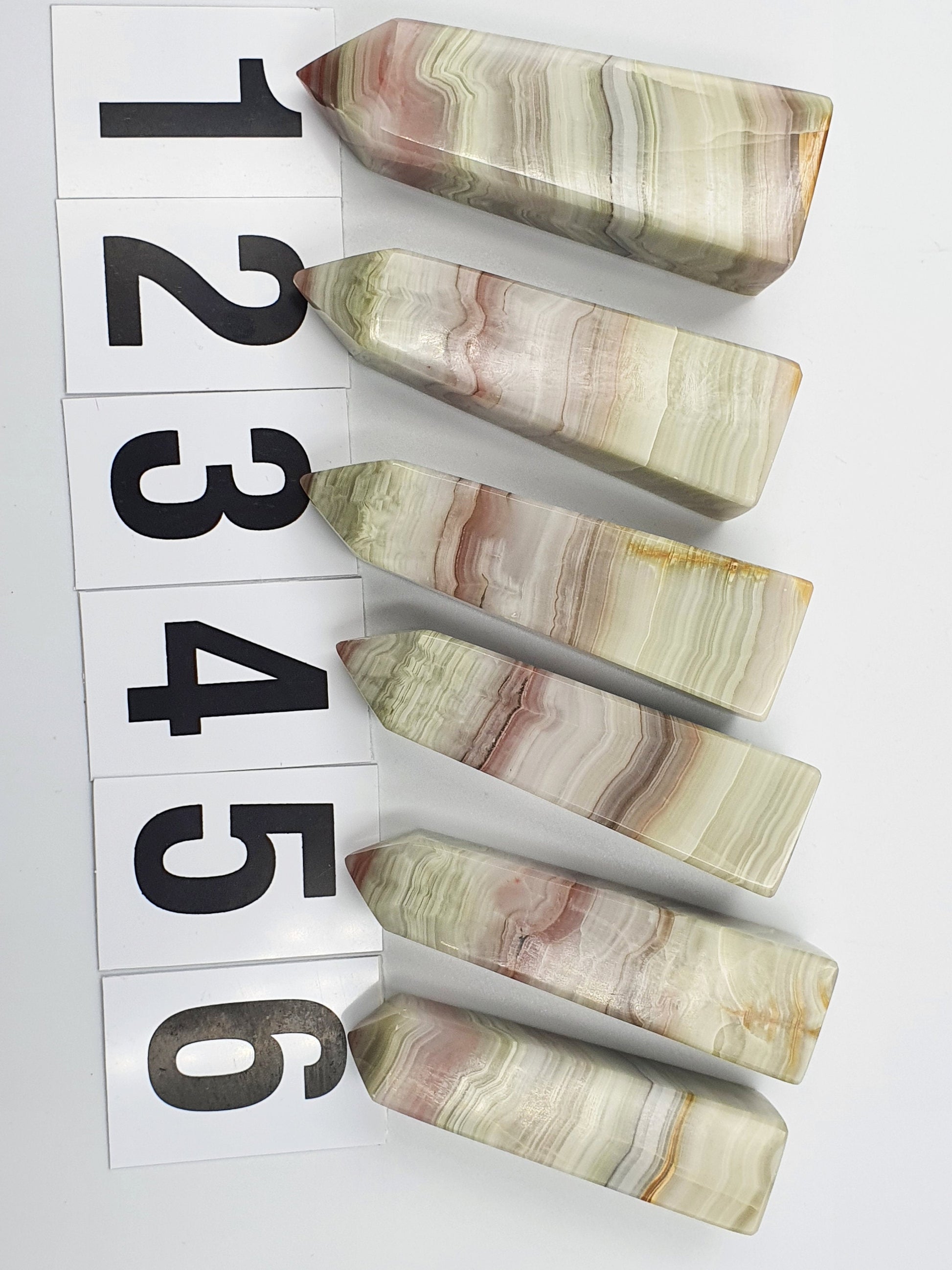 Pink Banded Calcite Crystal Tower - Tranquillity - Four Available