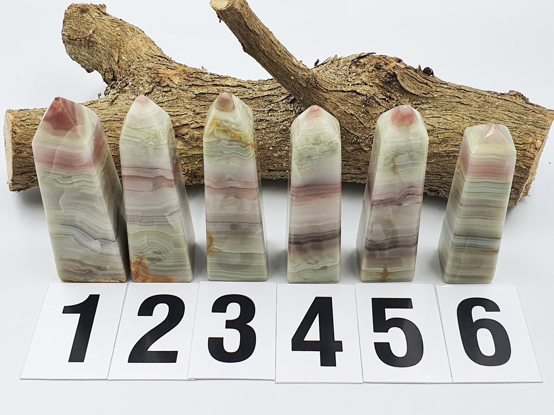 Pink Banded Calcite Crystal Tower - Tranquillity - Four Available