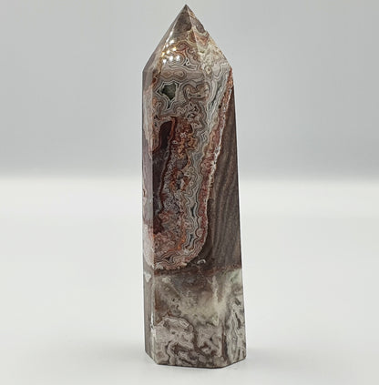 Mexican Crazy Lace Agate Tower - Sprinkled with druzy