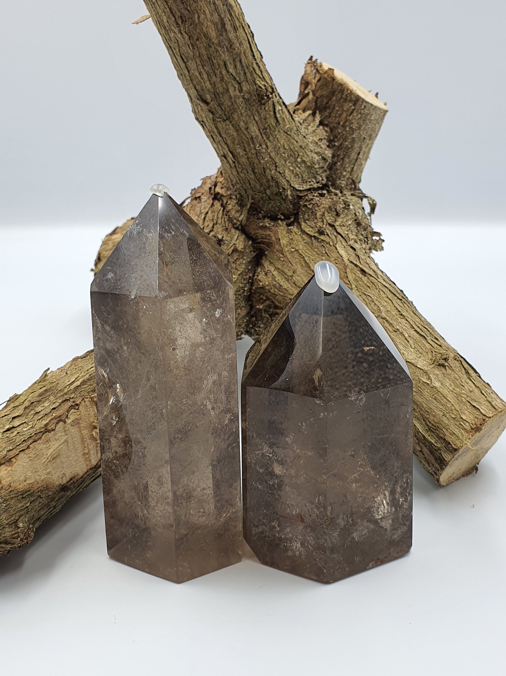Smokey Quartz Point with rainbows