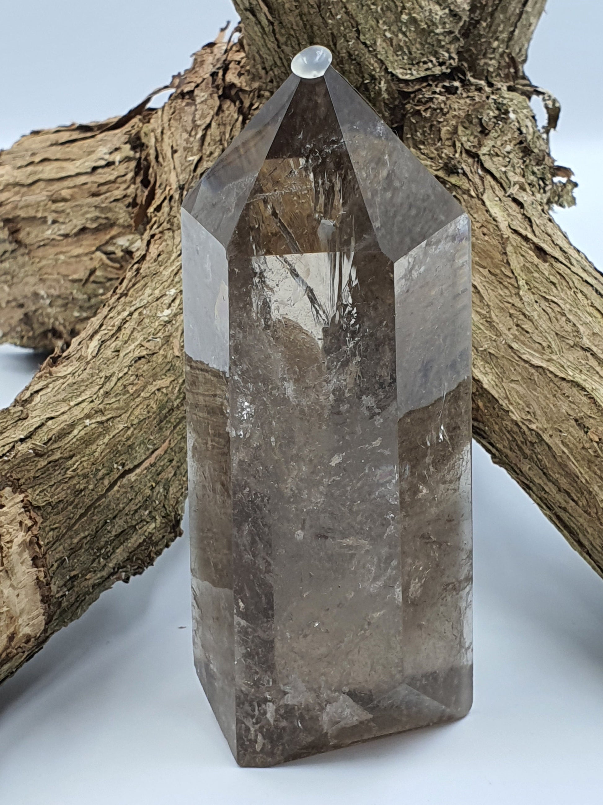 Smokey Quartz Point with rainbows
