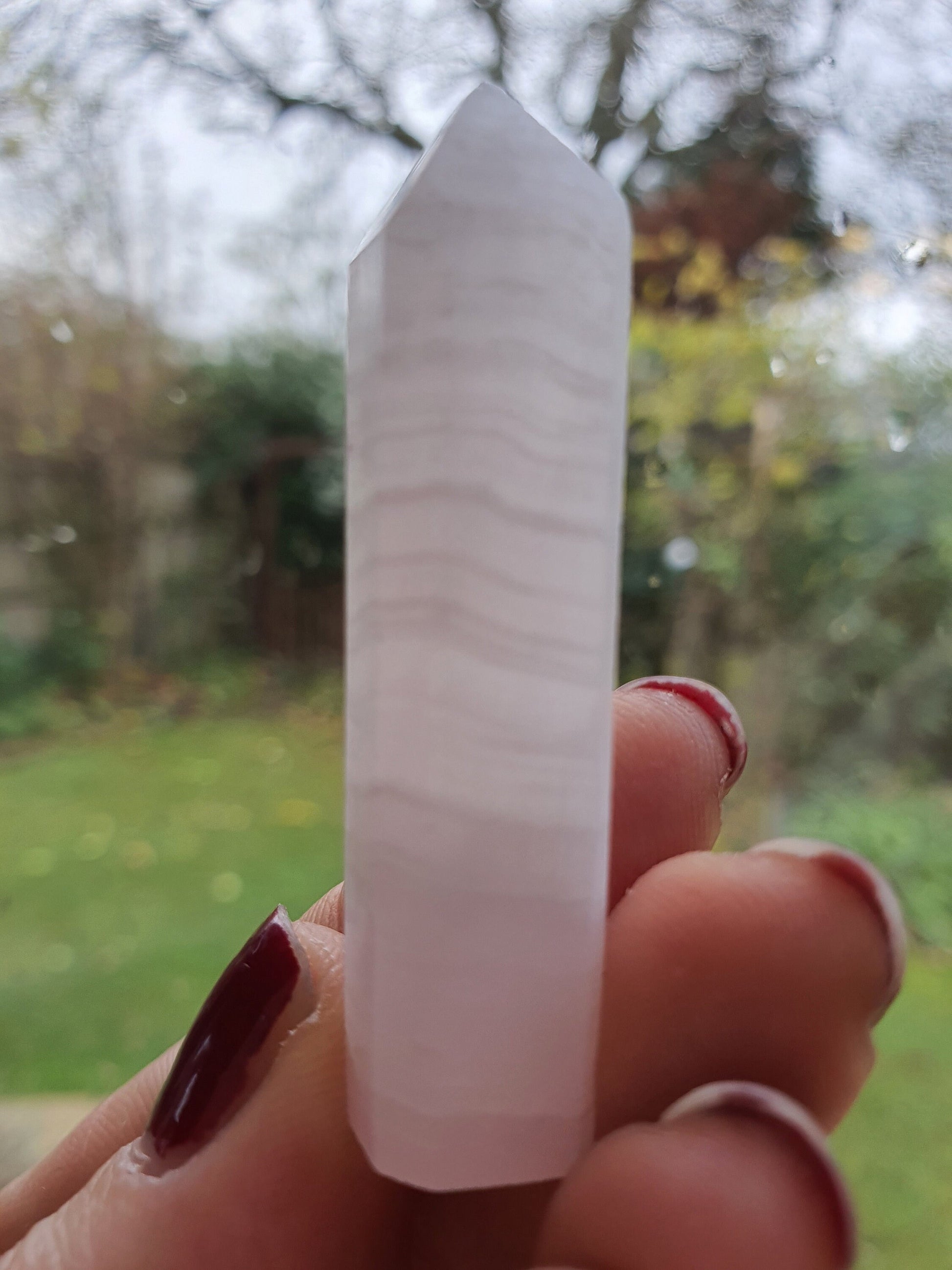 Pink Mangano Calcite Mini Tower