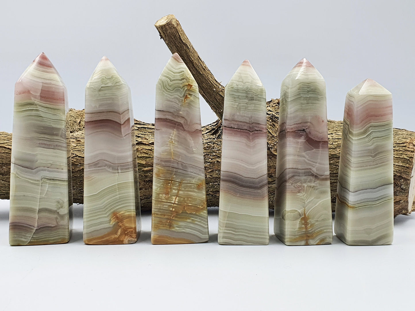 Pink Banded Calcite Crystal Tower - Tranquillity - Four Available