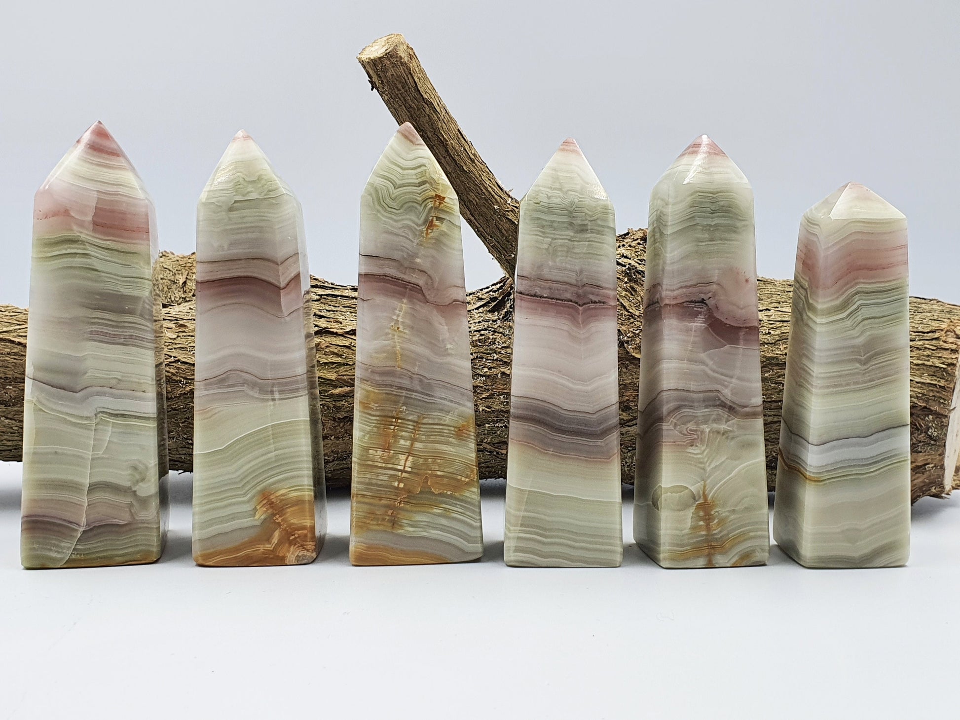 Pink Banded Calcite Crystal Tower - Tranquillity - Four Available