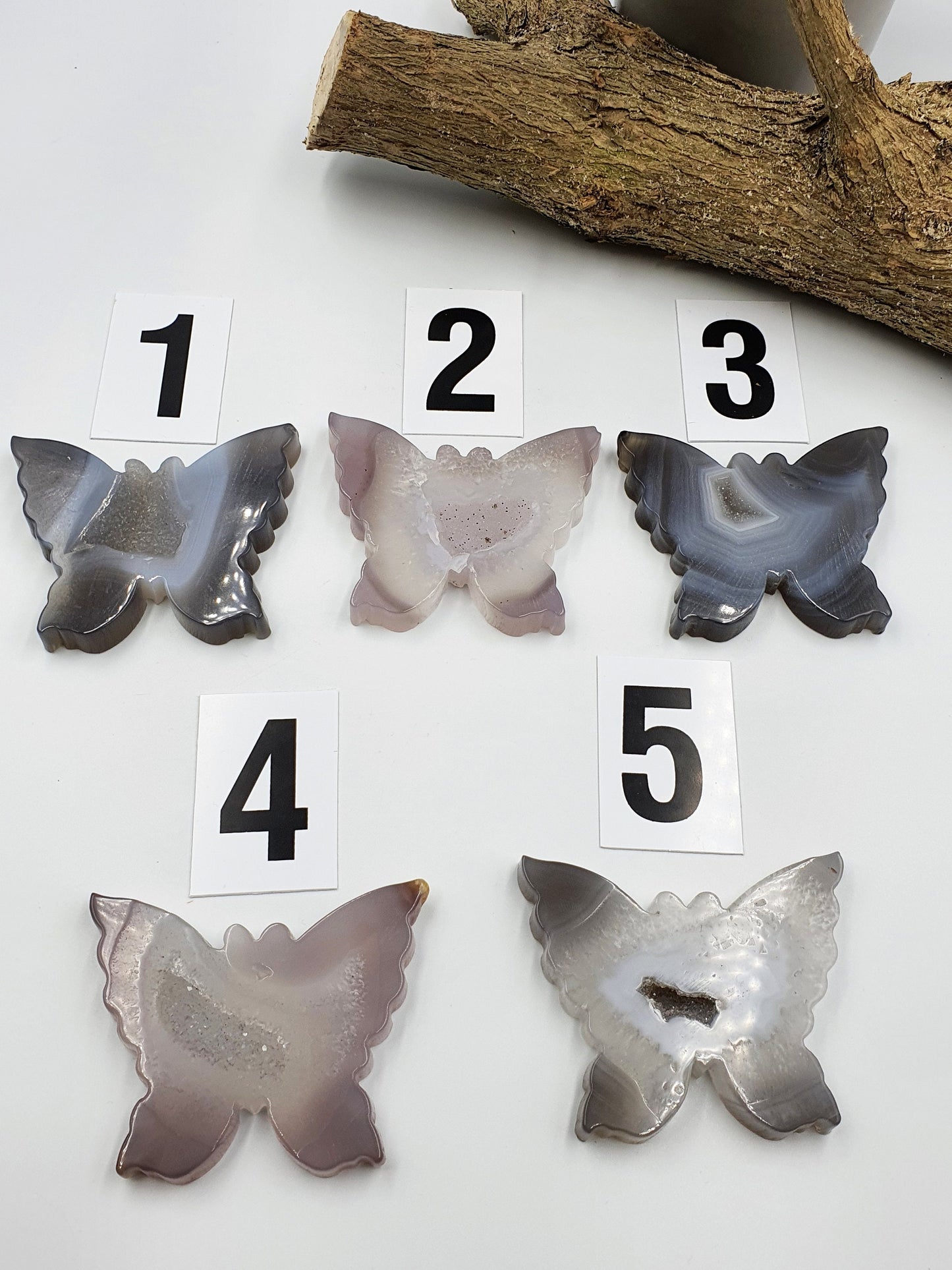 Agate Butterflies with Drusy