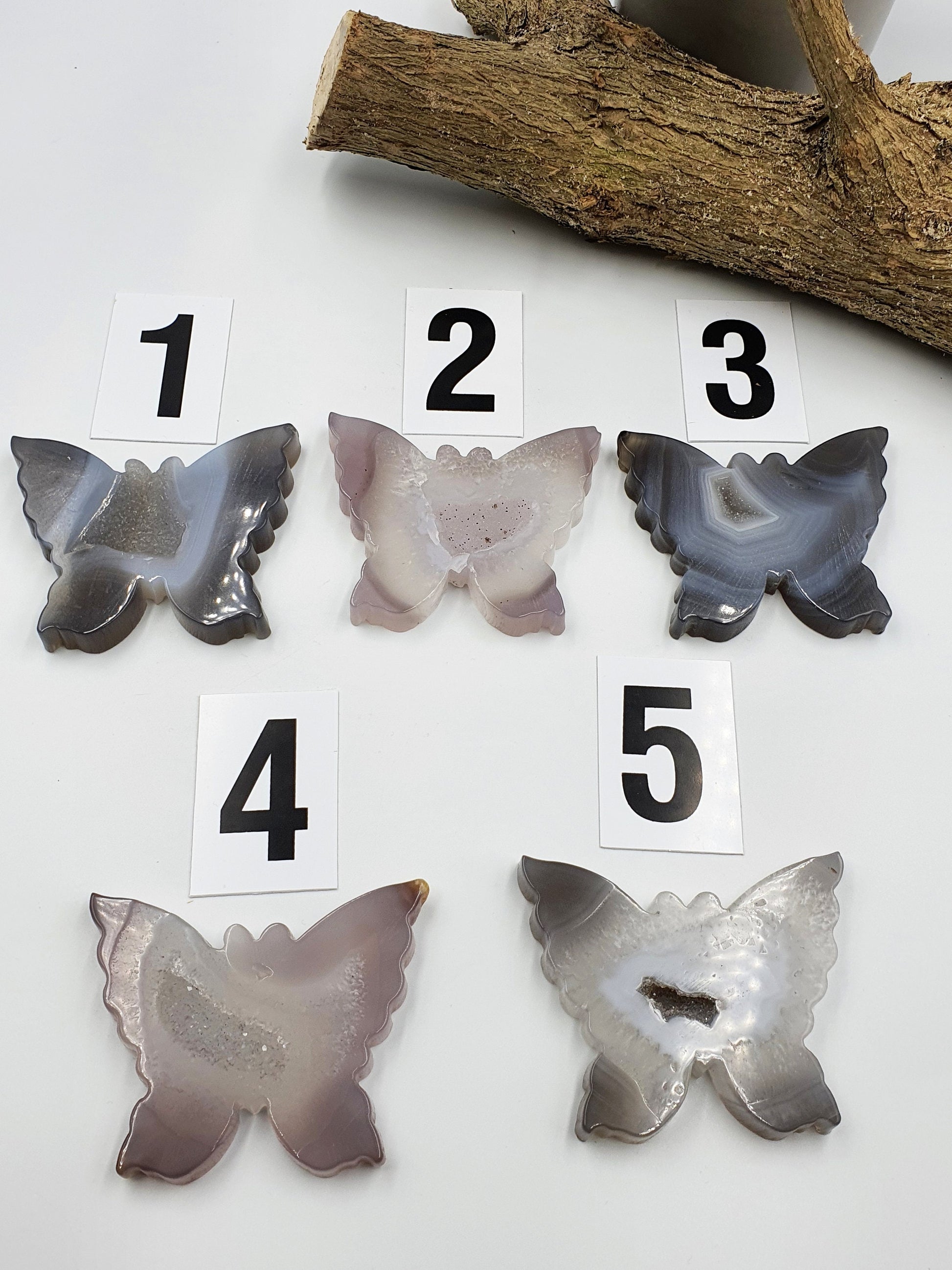 Agate Butterflies with Drusy
