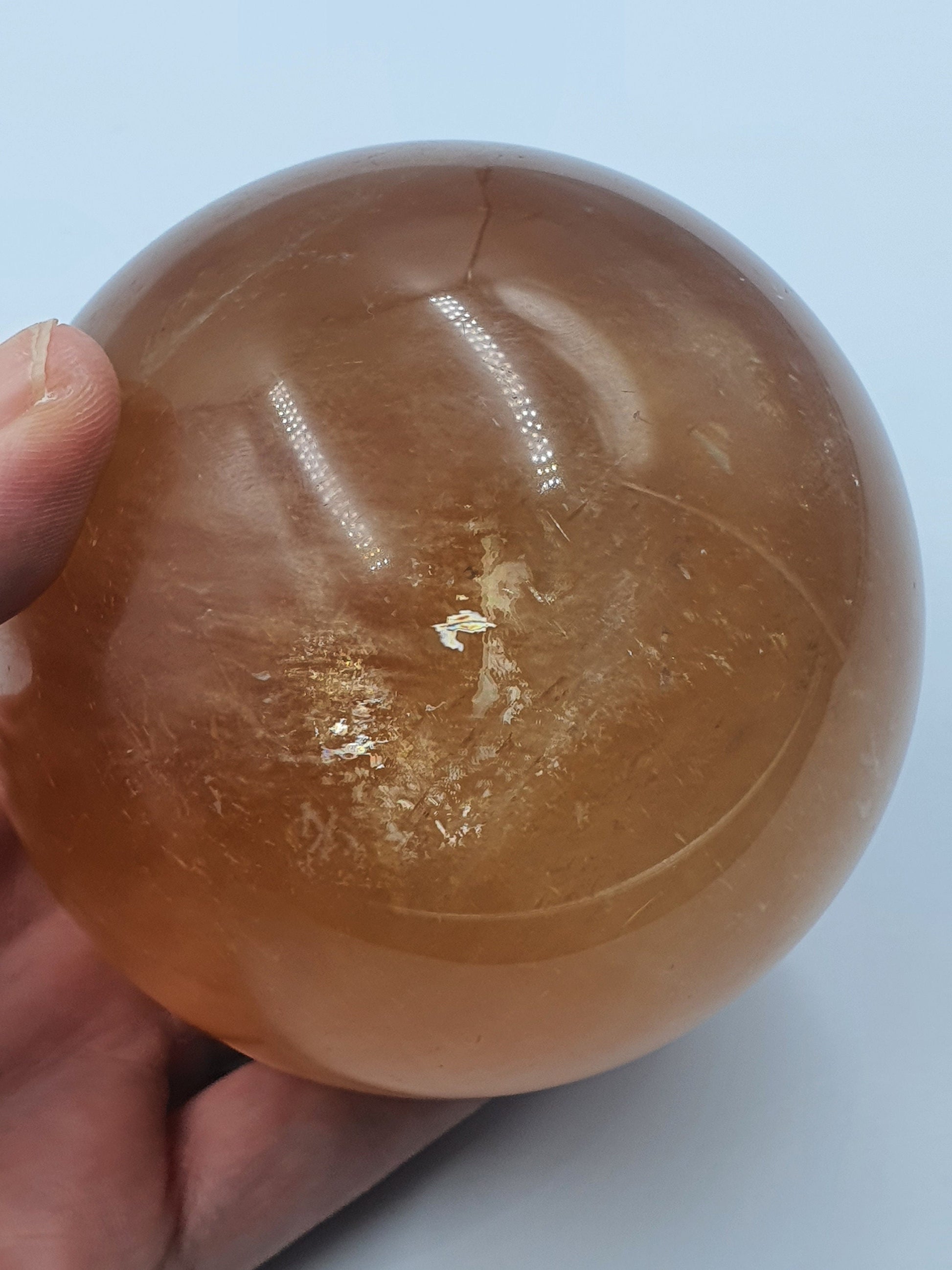 Flashy Honey Calcite Sphere