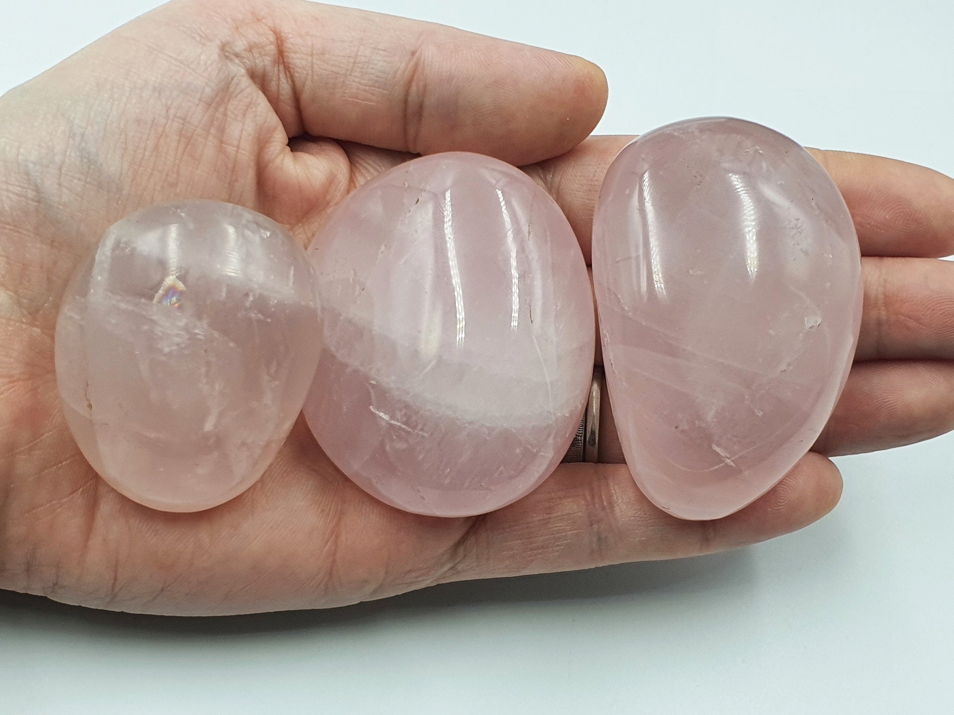 Rose Quartz Palm - Gem Palmstone - Pink Crystal - Two Available