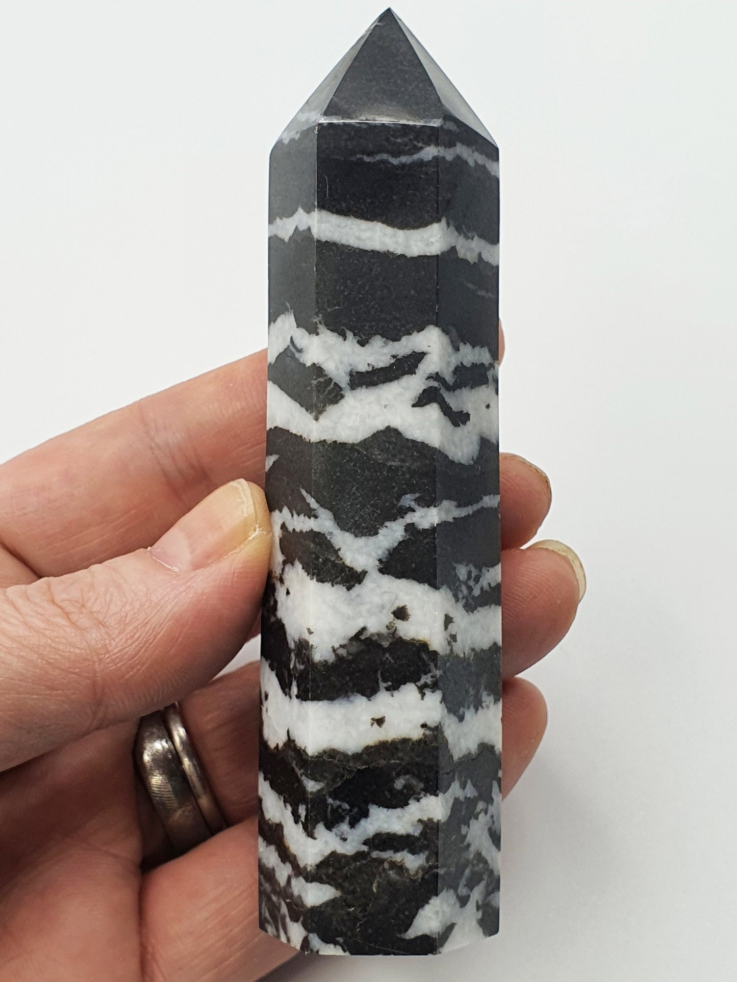 Zebra Jasper Tower - Three Available - 8.7 to 10.6 cm tall.