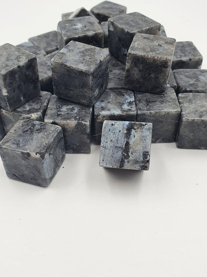 & Flashy Lavikite Cube Tumbles - Approx. 1.8cm