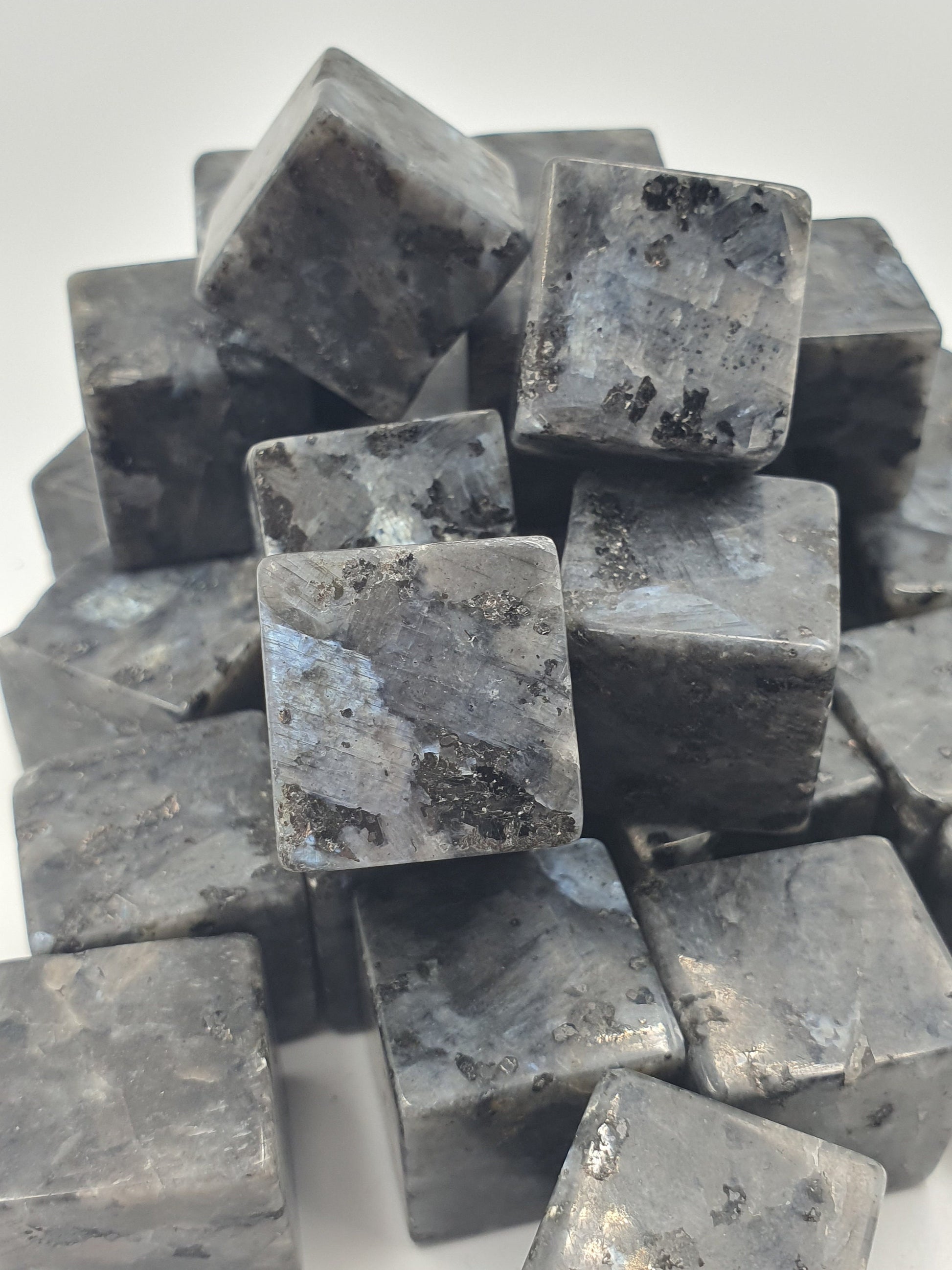 & Flashy Lavikite Cube Tumbles - Approx. 1.8cm