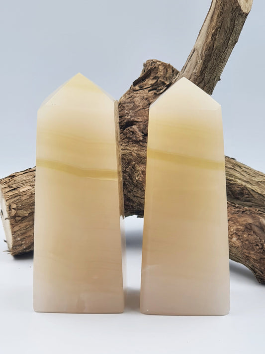 Lemon Calcite Crystal Tower