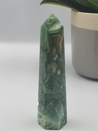 Green Opalised Fluorite Tower