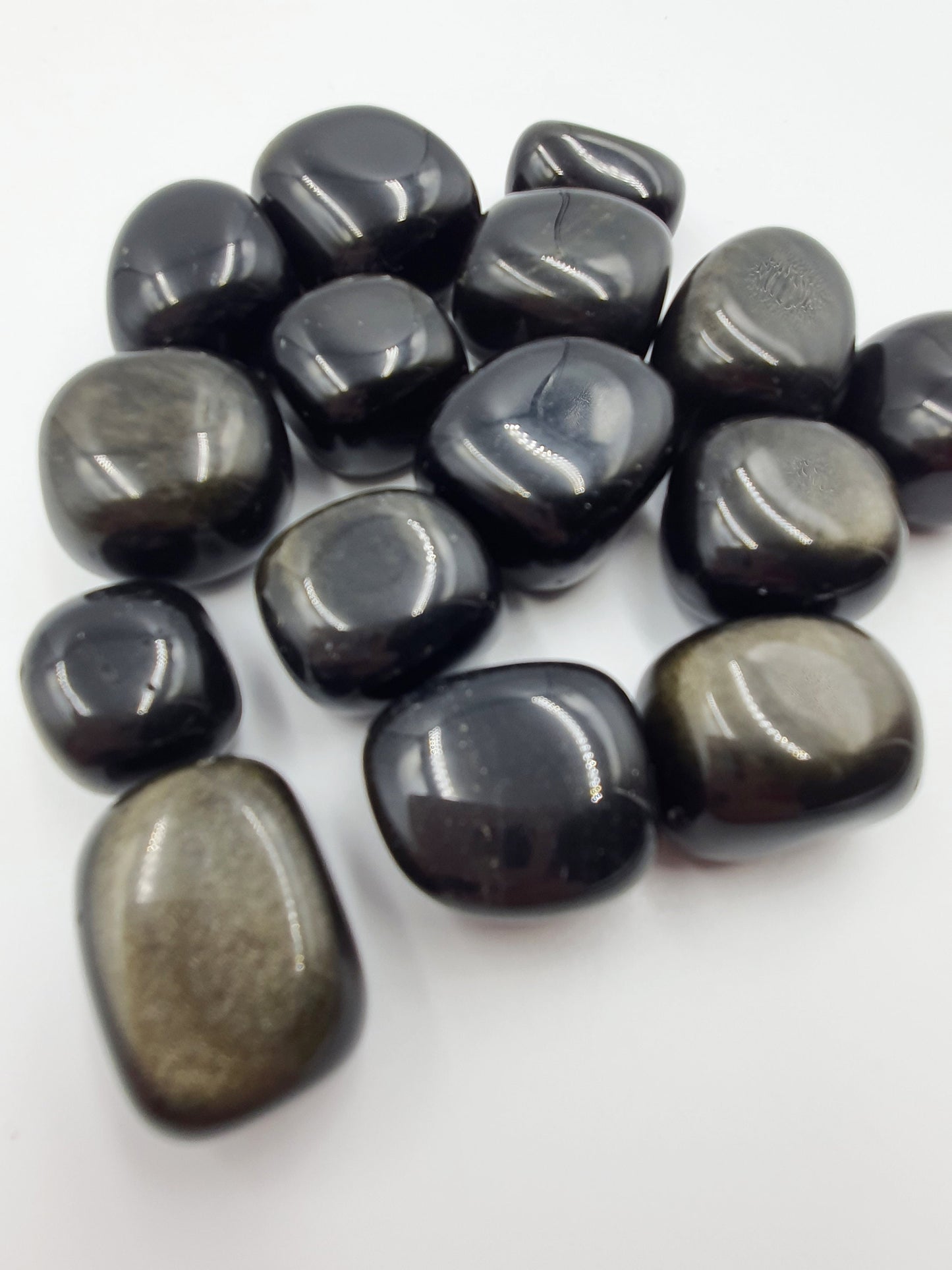 Lovely Gold Sheen Obsidian Crystal Tumbles