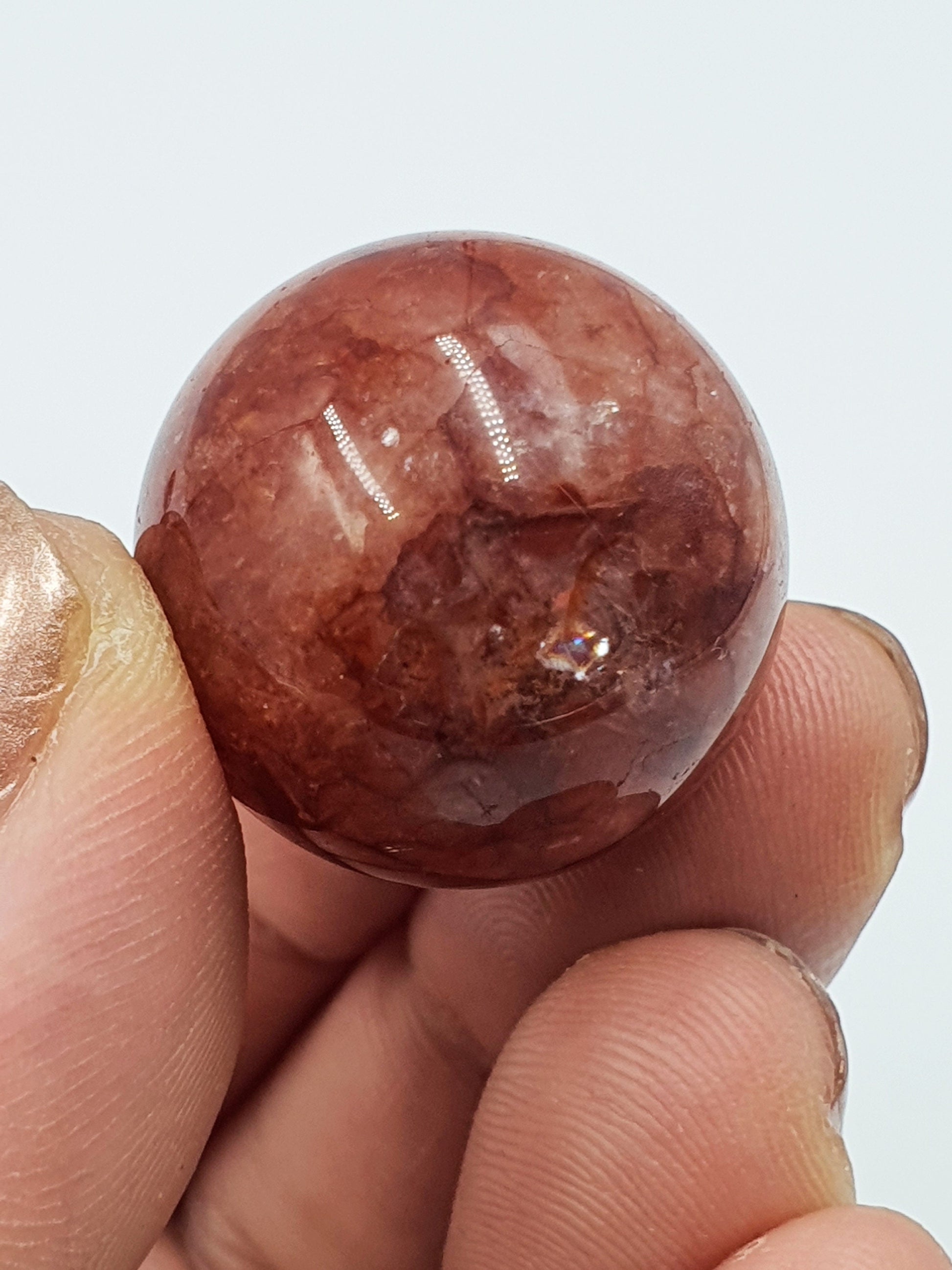 Fire Quartz Mini Crystal Sphere- 20mm /Hematoid Mini Sphere - 20mm