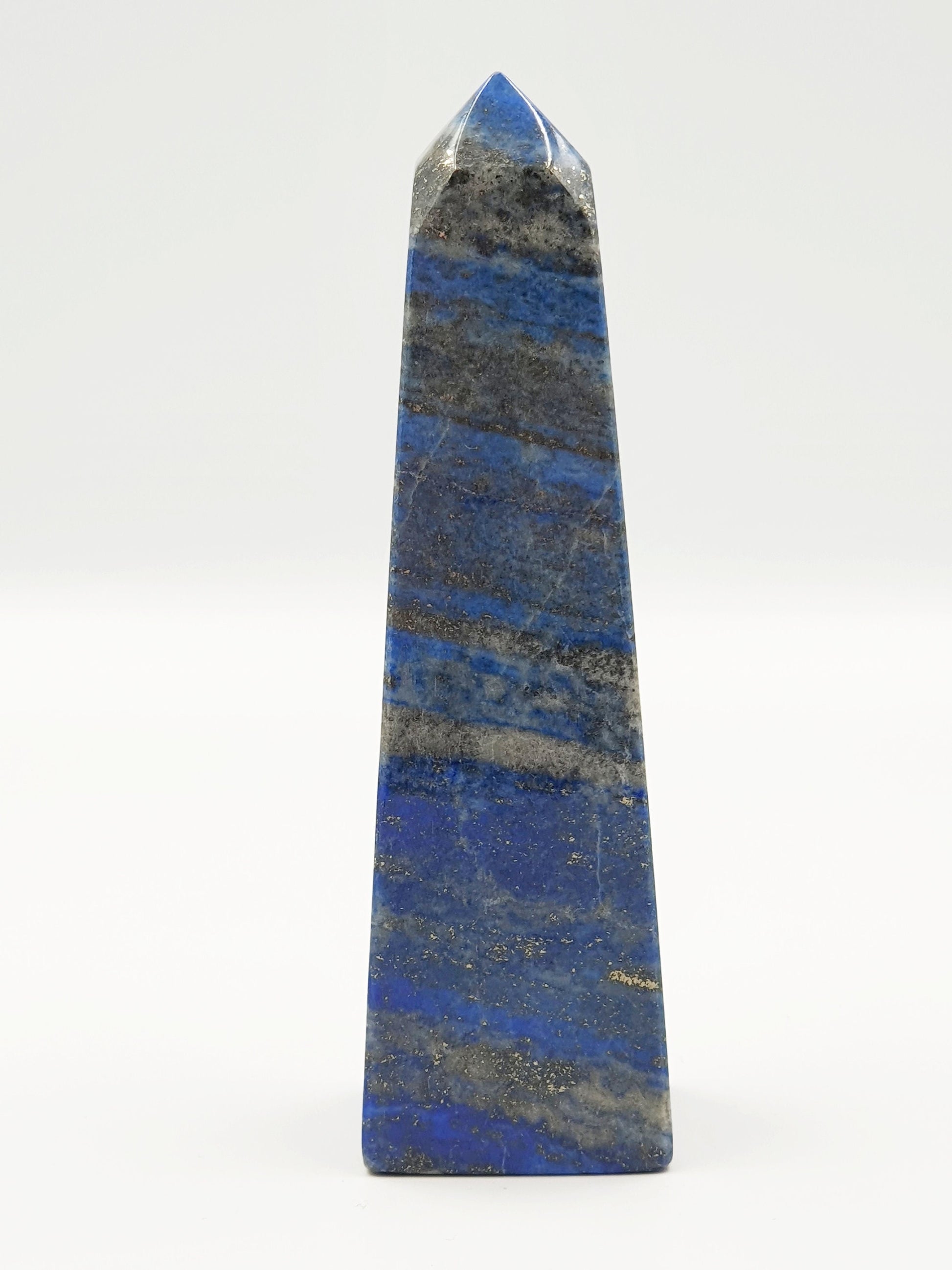 Unique Lapis Lazuli and Azurite Crystal Tower With Pyrite Sprinkles - 388g
