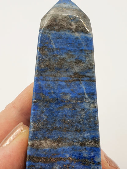Unique Lapis Lazuli and Azurite Crystal Tower With Pyrite Sprinkles - 388g