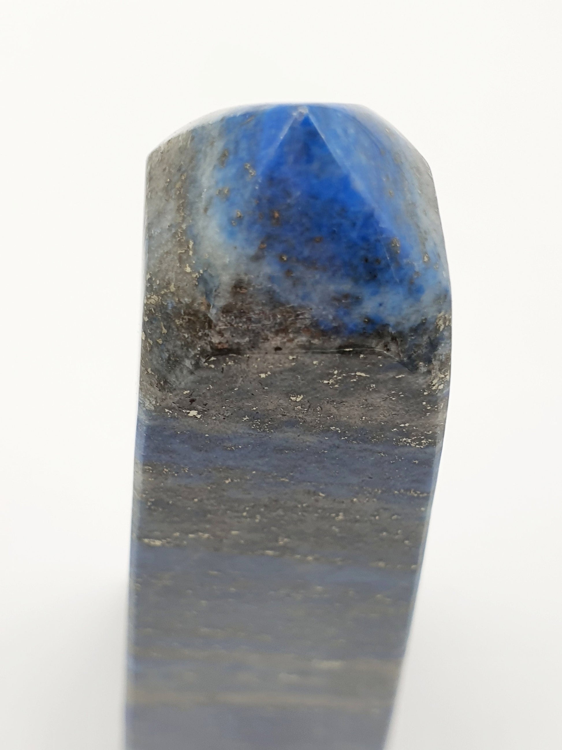 Unique Lapis Lazuli and Azurite Crystal Tower With Pyrite Sprinkles - 388g