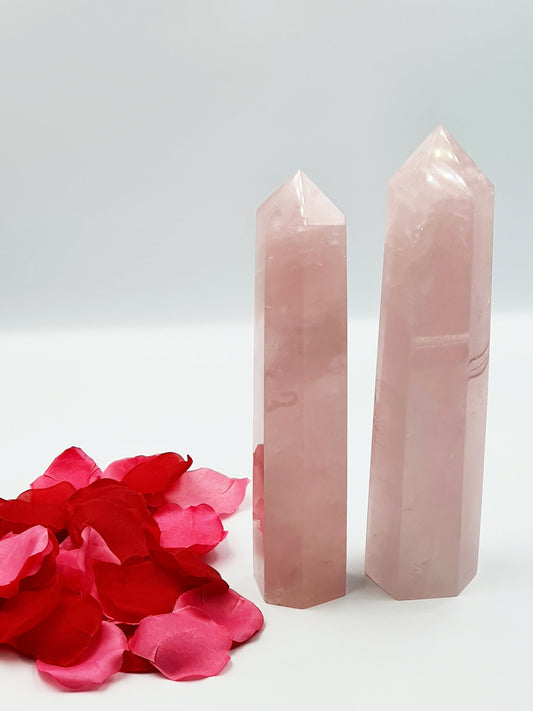 Large Rose Quartz Crystal Tower