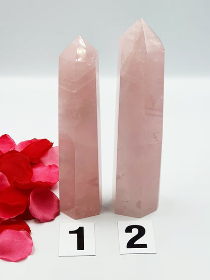Large Rose Quartz Crystal Tower