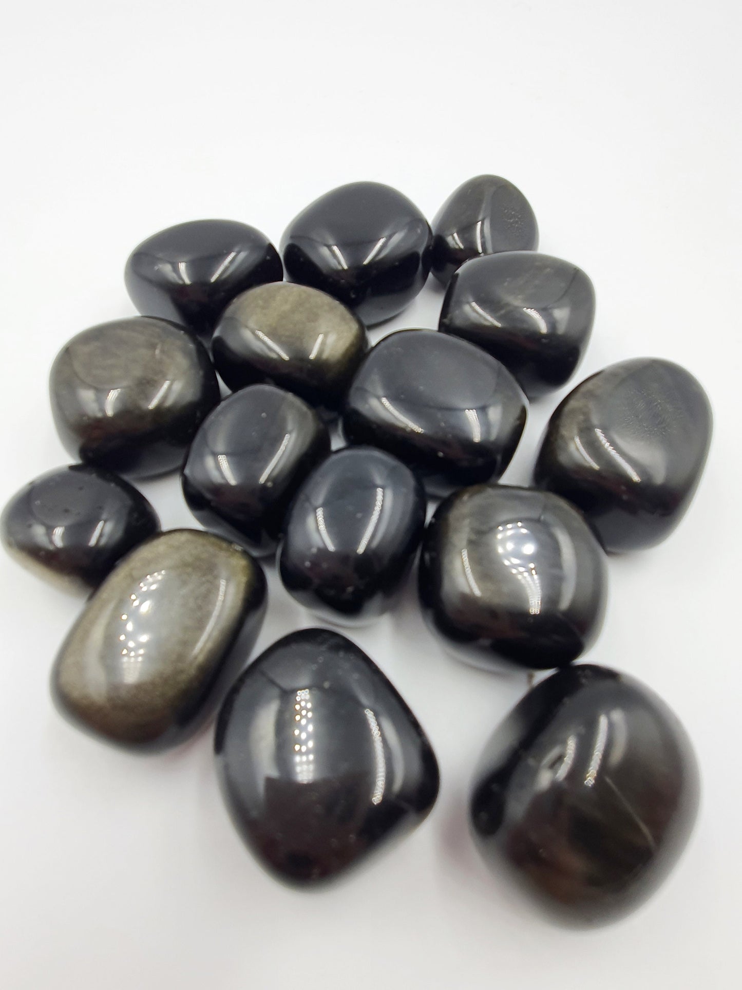 Lovely Gold Sheen Obsidian Crystal Tumbles