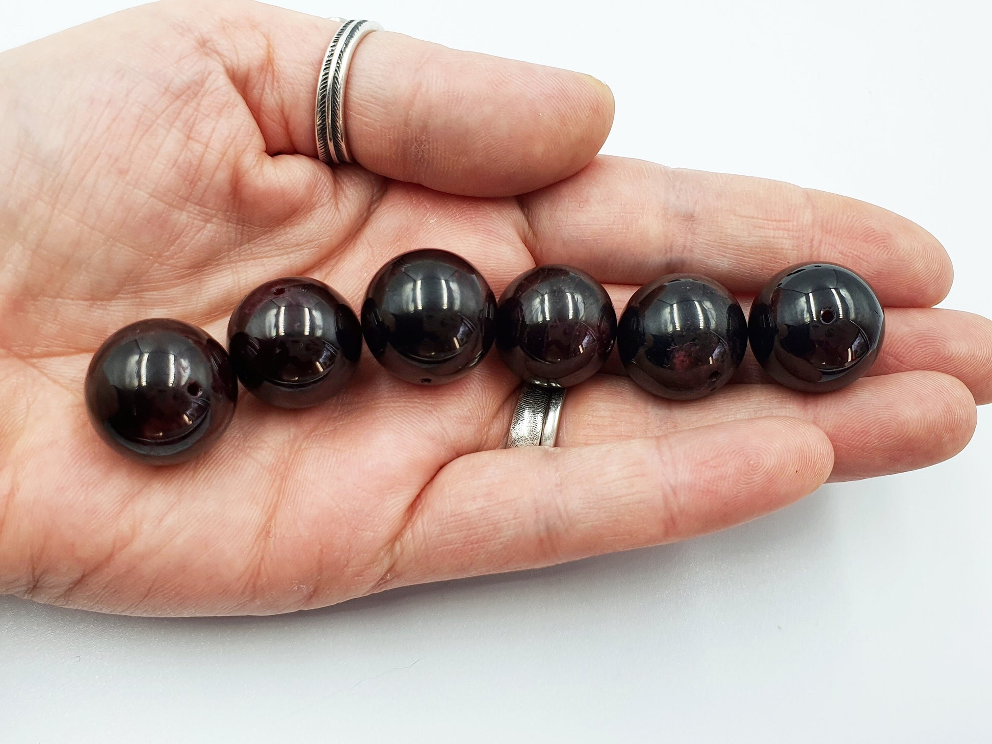 Drilled Garnet Mini Sphere - 19mm