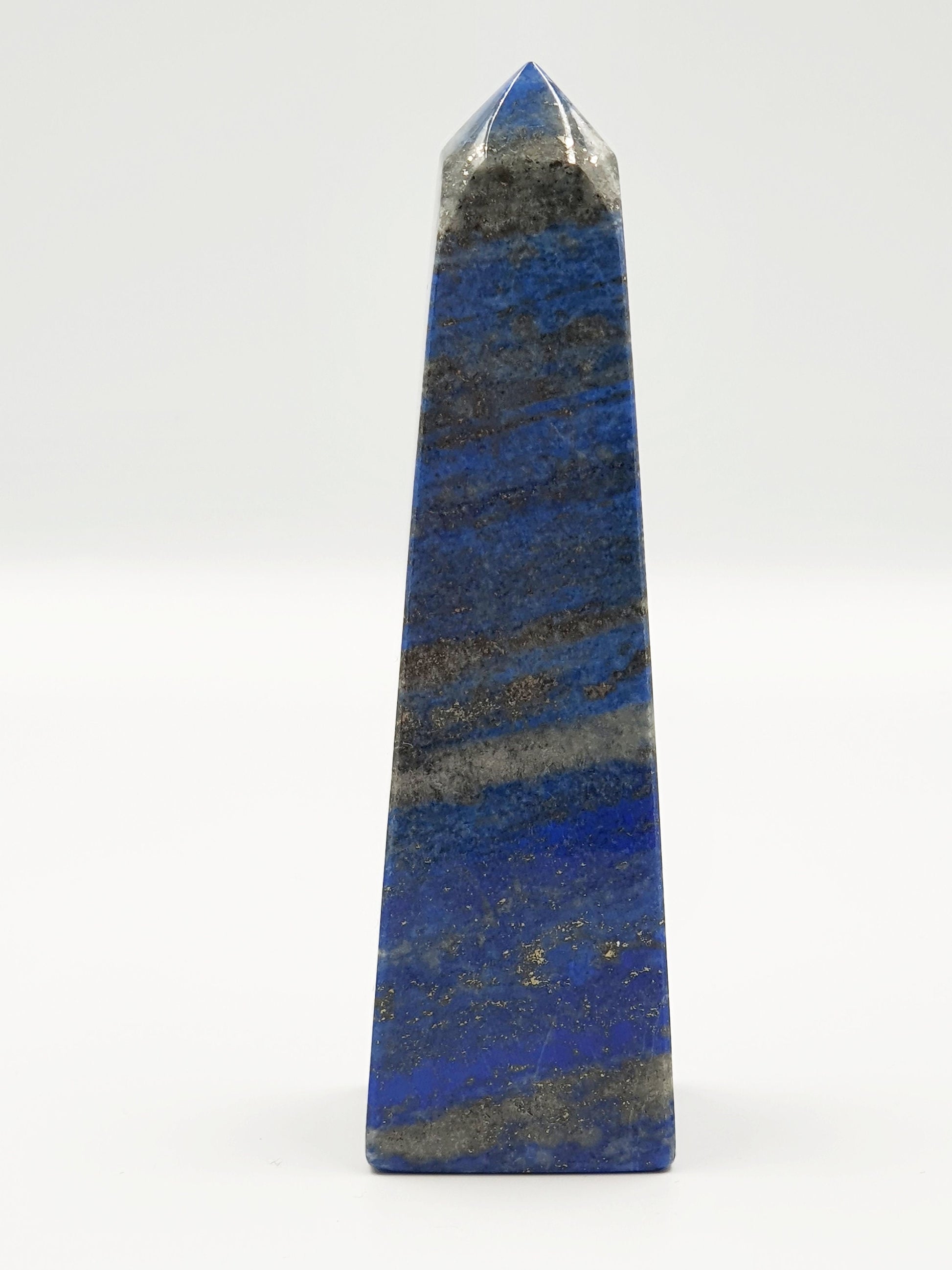 Unique Lapis Lazuli and Azurite Crystal Tower With Pyrite Sprinkles - 388g