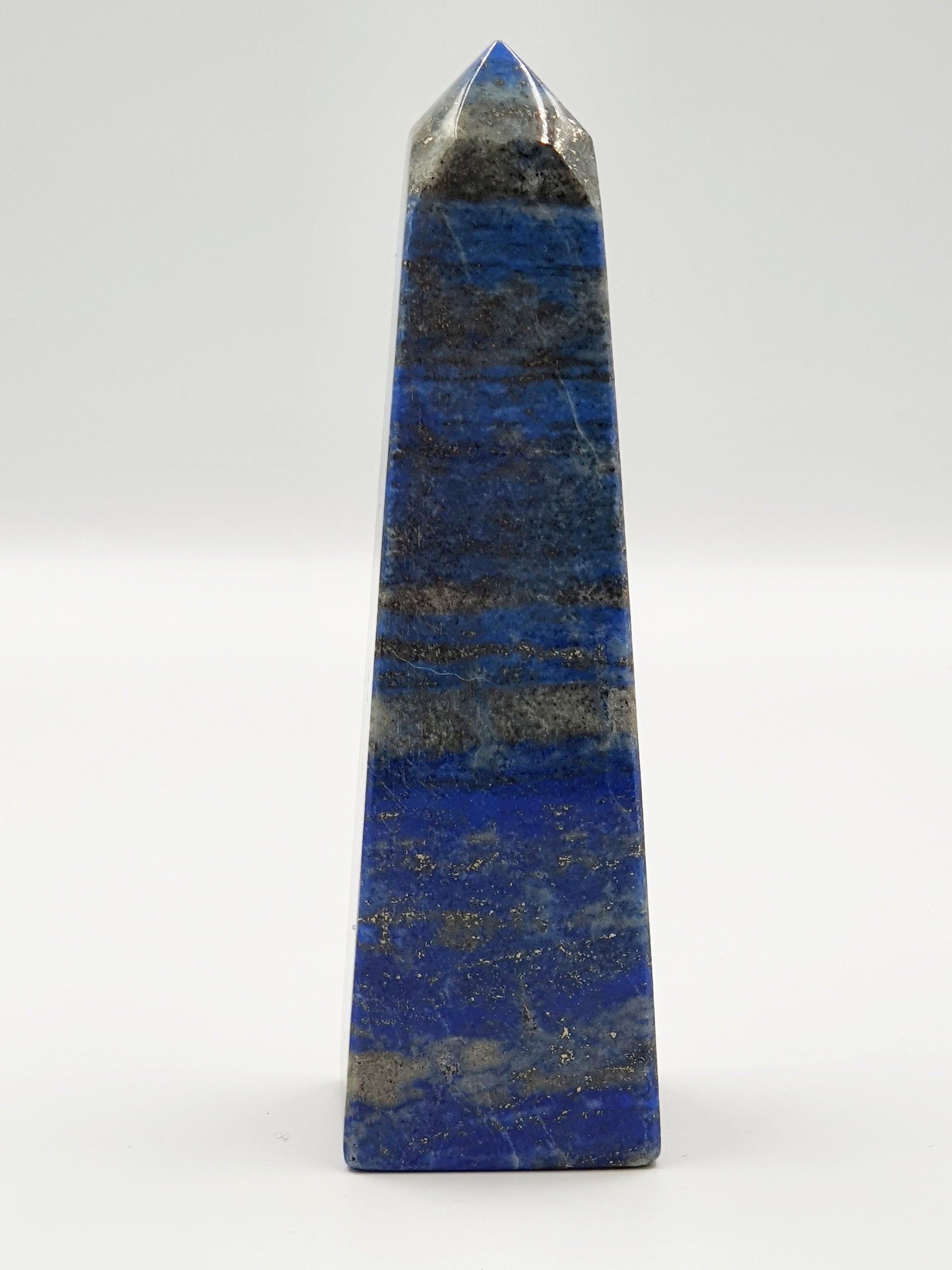Unique Lapis Lazuli and Azurite Crystal Tower With Pyrite Sprinkles - 388g