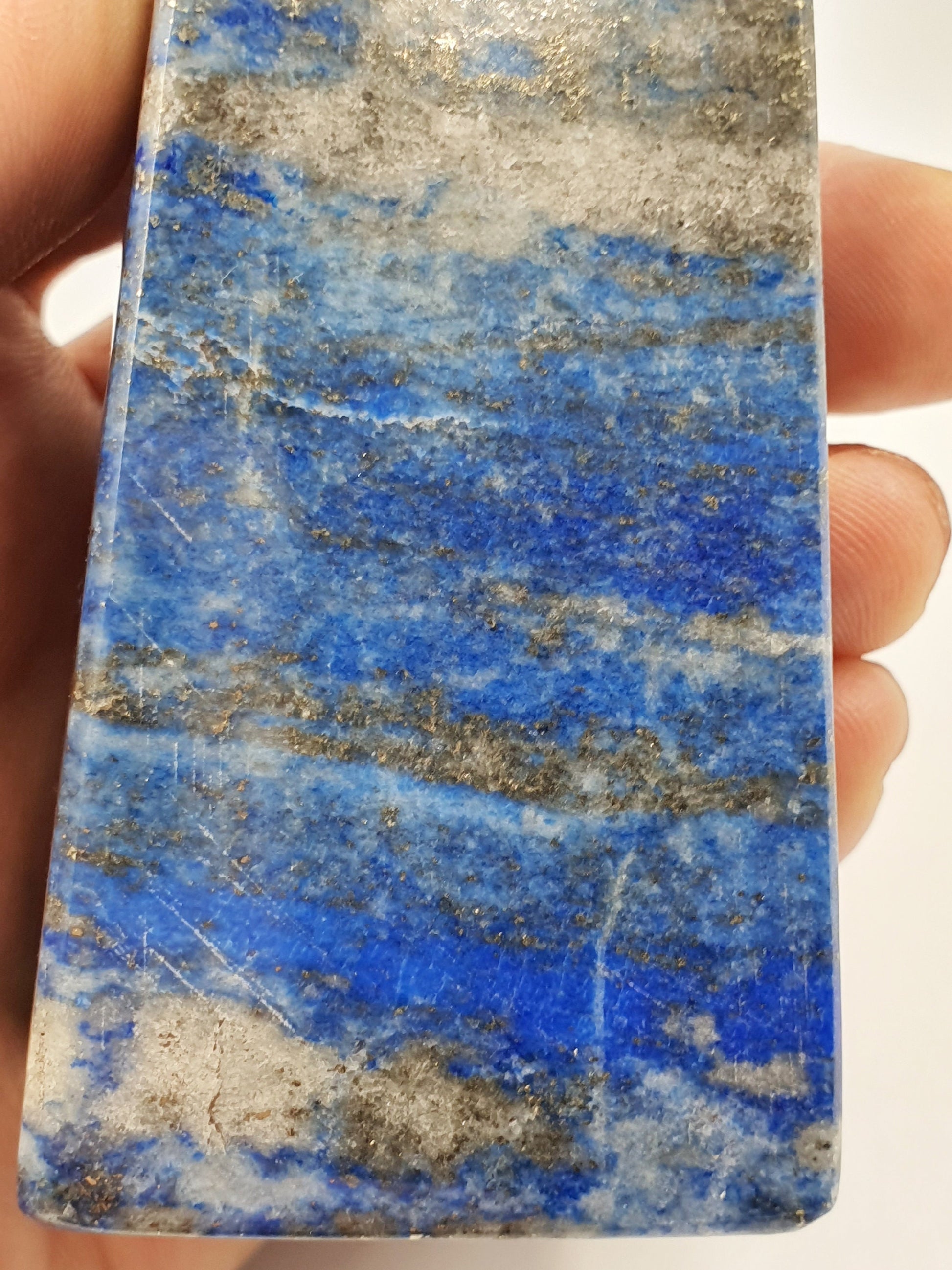 Unique Lapis Lazuli and Azurite Crystal Tower With Pyrite Sprinkles - 388g