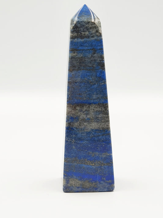 Unique Lapis Lazuli and Azurite Crystal Tower With Pyrite Sprinkles - 388g