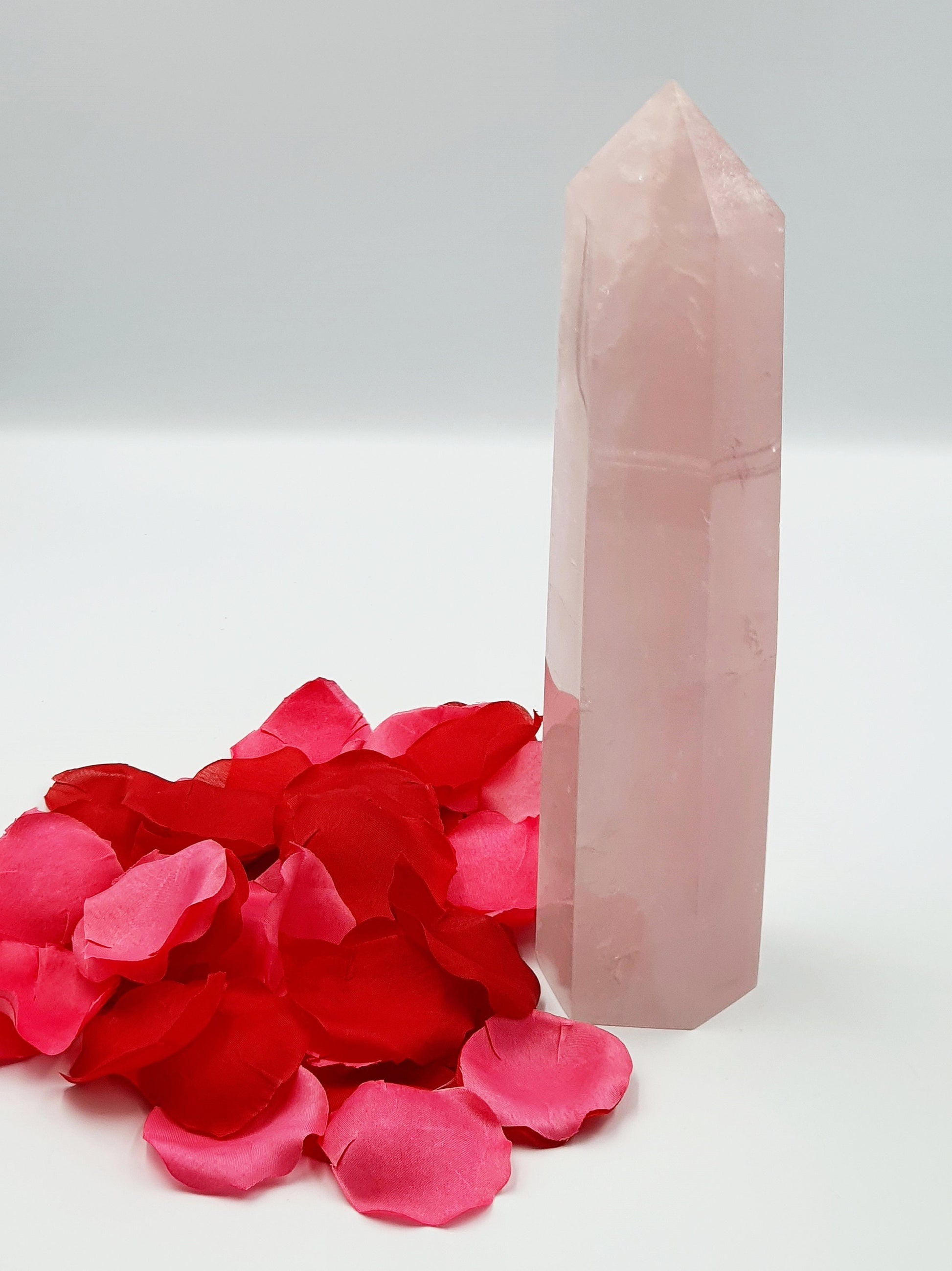 Large Rose Quartz Crystal Tower