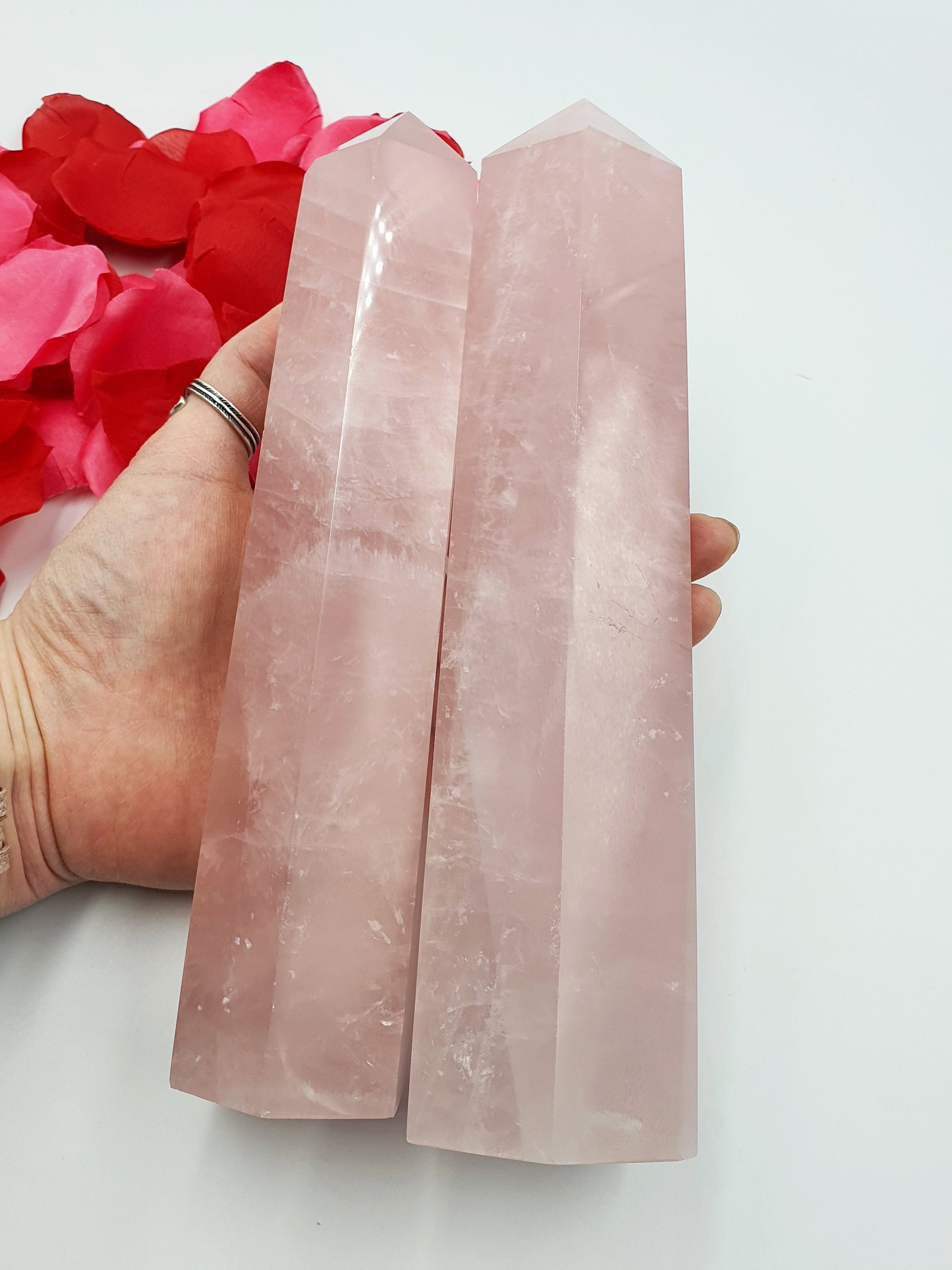 Large Rose Quartz Crystal Tower