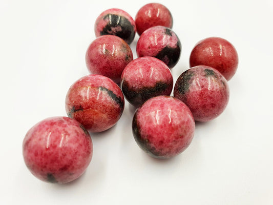 A Grade Rhodonite Crystal Mini Sphere - approx 20mm