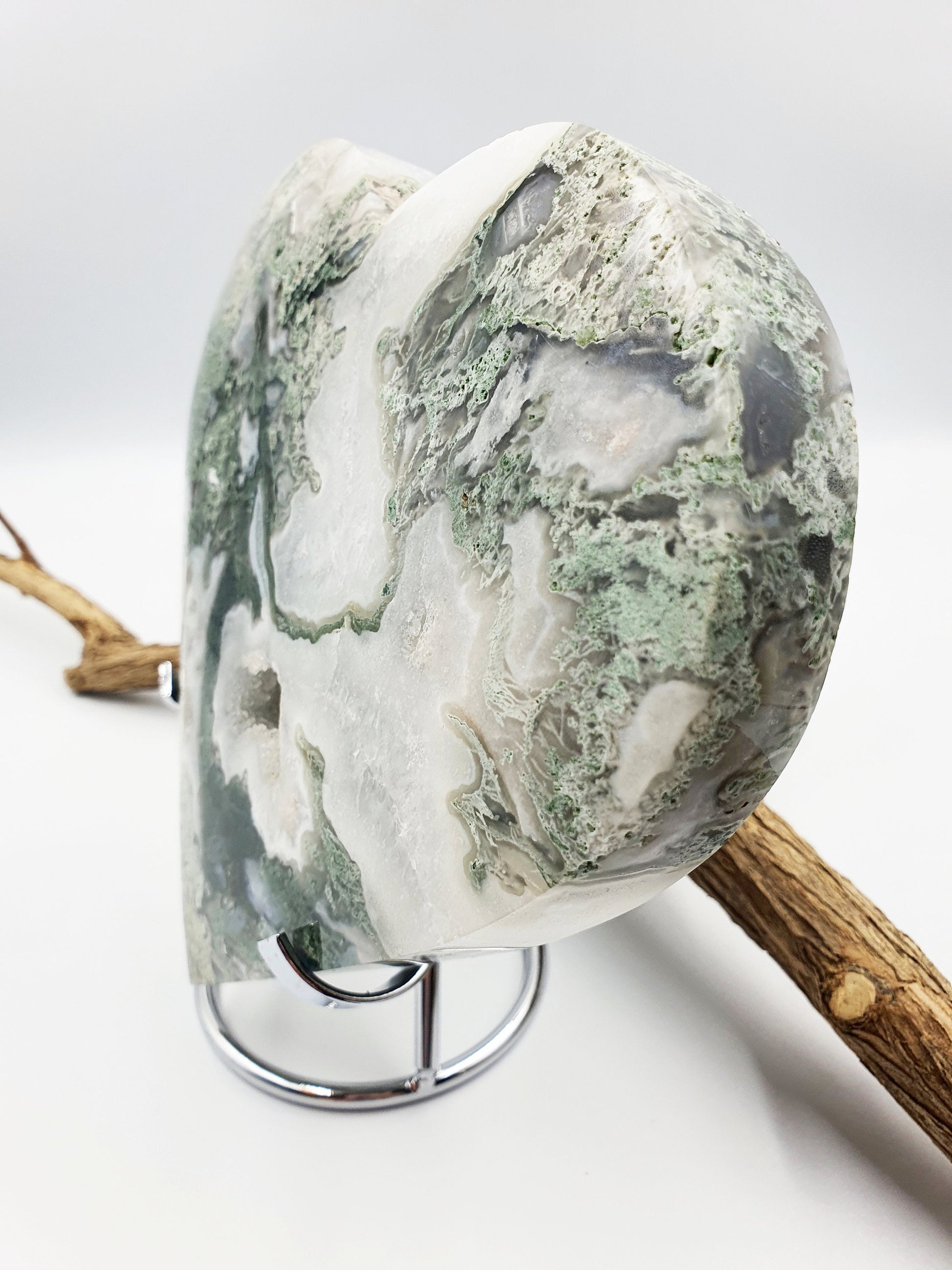 Huge Moss Agate Drusy Crystal Heart - 1.4kg