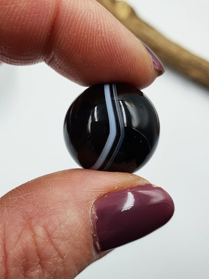 Black Banded Agate Mini Crystal Sphere - approx 20mm