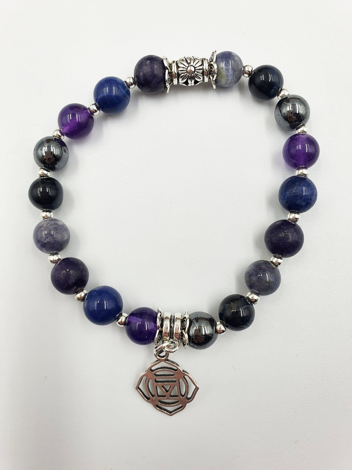 Addiction Support Crystal Healing Bracelet with Chakra Charm