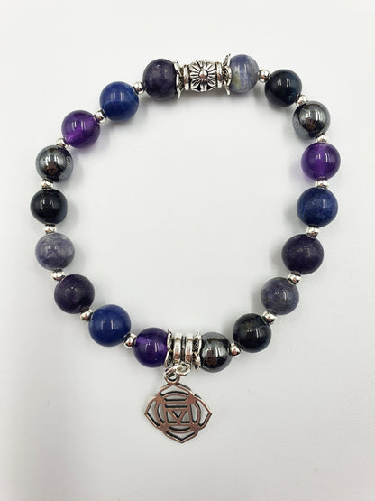 Addiction Support Crystal Healing Bracelet with Chakra Charm