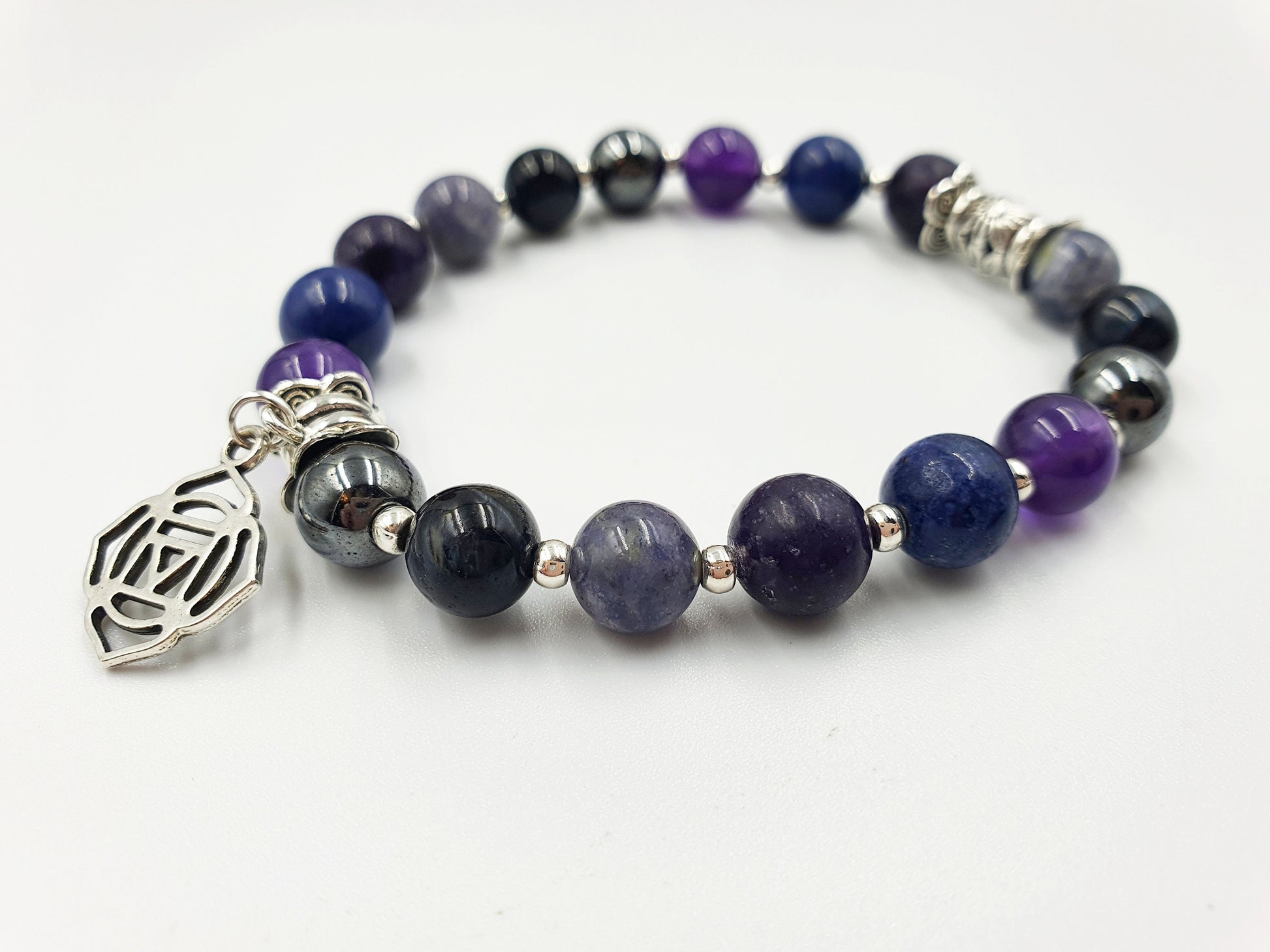 Addiction Support Crystal Healing Bracelet with Chakra Charm