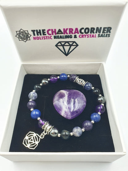 Addiction Support Crystal Healing Bracelet with Chakra Charm