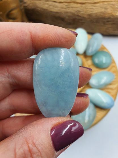Polished Aquamarine Crystal Tumbles