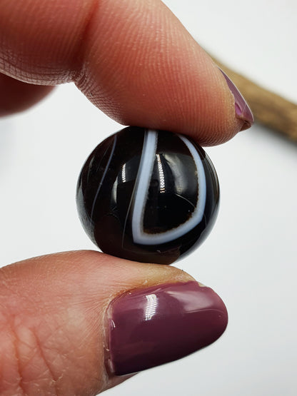 Black Banded Agate Mini Sphere - 20mm