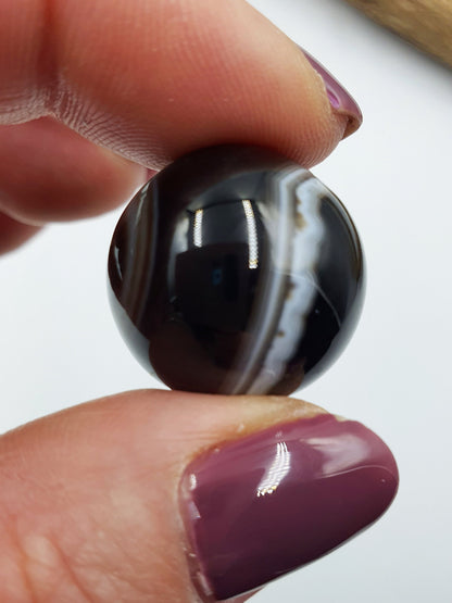 Black Banded Agate Mini Sphere - 20mm