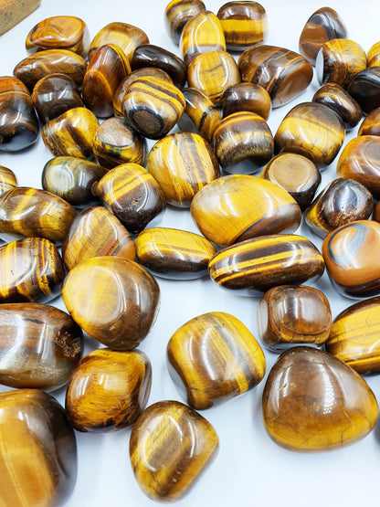 Flashy Yellow Tiger's Eye Tumbles