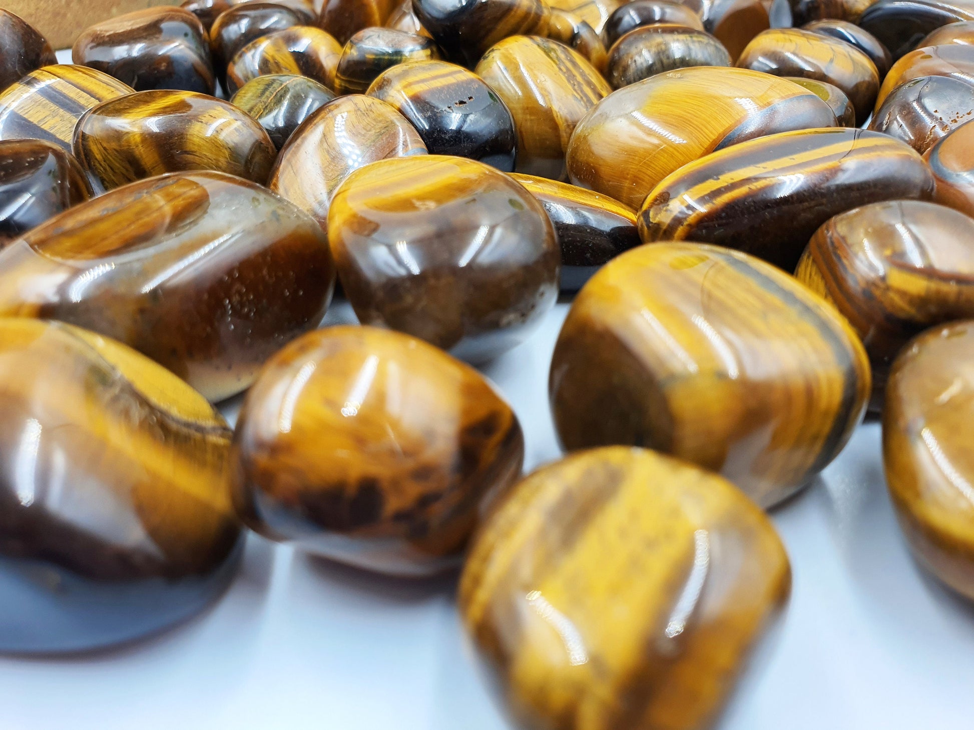 Flashy Yellow Tiger's Eye Tumbles