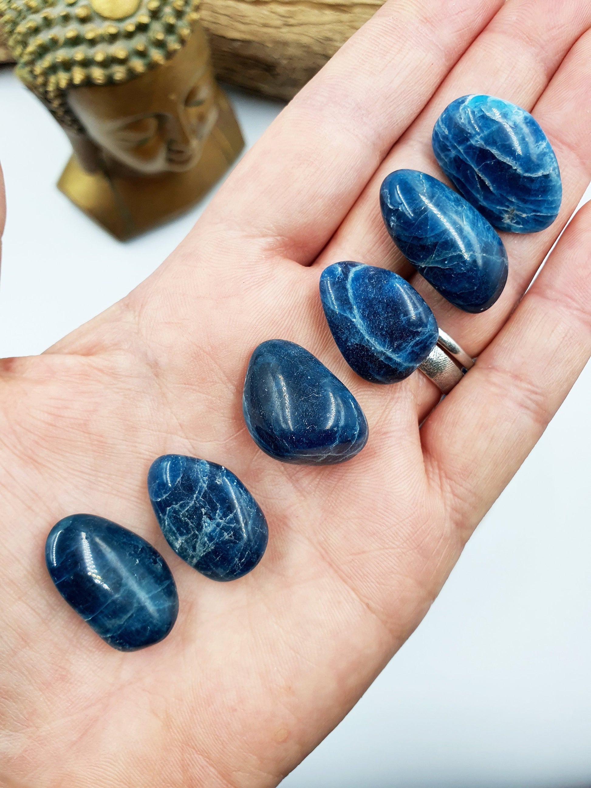 Blue Apatite Tumbles