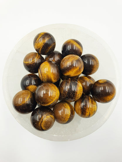 Yellow Strong Flash Tiger's Eye Mini Crystal Sphere - 20mm