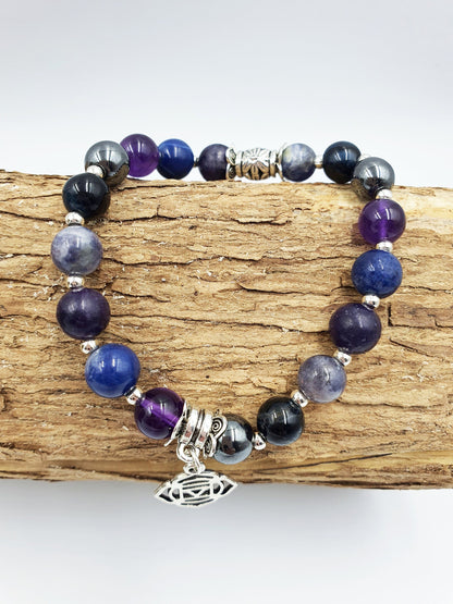 Addiction Support Crystal Healing Bracelet with Chakra Charm