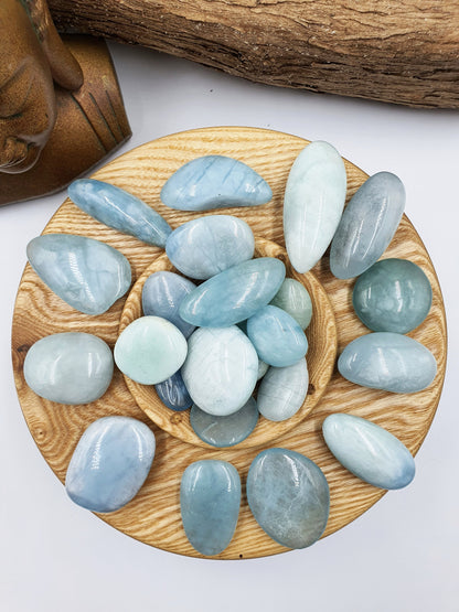 Polished Aquamarine Crystal Tumbles