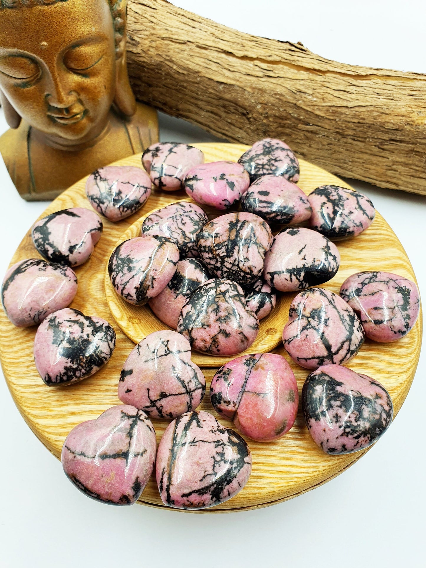 Rhodonite Puff Heart - 30mm